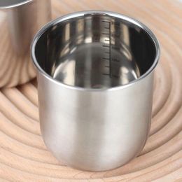 Mugs 2 Pcs Food Containers Food-friendly Measuring Cup Drinking Without Handle Graduated Rice Stainless Steel Home Child