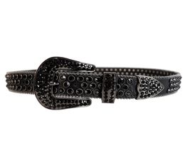 Western Cowboy Bling Crystal Rhinestones Belt Studded Leather Belt Removable Buckle for Women and Men2061527