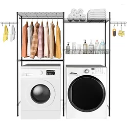 Laundry Bags Adjustable Stainless Steel Clothes Drying Rack Room Towel Storage Organizer Shelf Space Saver Floor Mount Tiered