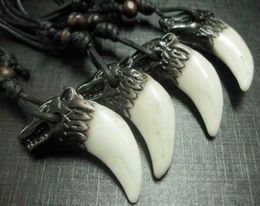 20 PCS Wolf Necklace Gothic Punk Biker Jewelry Gift012343220390