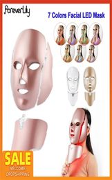 7Colors LED Light Beauty Anti Acne Tighten Brighten Machine Therapy Face Mask With Neck Skin Rejuvenation Potherapy 2202182642880