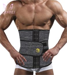 Neoprene Lanfei Mens Body Thermo Shaper Waist Trainer Belts Slimming Corset Waist Support Sweat Underwear Strap Modelling Shapers4007269
