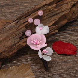 Brooches Muylinda Flower Brooch Pin Vintage Hand-made Chinese Style Cheongsam Accessories Plum Blossom 2 Colours Available