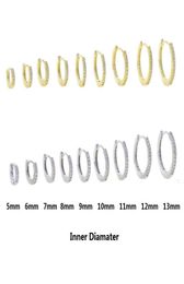 Various Sized Mini Small CZ Huggie Hoop Earring Micro Pave Cubic Zirconia 5mm 6mm 7mm 8mm 9mm 10mm 11mm 12mm 14mm Hoops Jewelry6856840