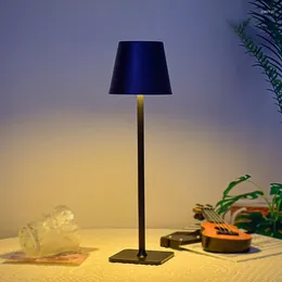 Table Lamps USB Led Rechargeable Lamp Touch Switch Metal Base Eye Protection Black Creativity Lamoara Mesita