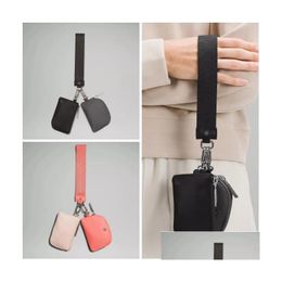 Yoga Bags Luwomens New Dual Key Pouch Wristlet Clutch Bag Designer Wallet Purse Cardholder Coin Purses Keychain Nylon Canvas Wallets D Otwo2