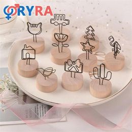 Frames Card Holders Wooden Durable Vintage Simple Paper Clamp Home Decoration Ornaments Stable Placement Creative Lovely Picture Stand