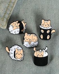 Cartoon Blanket Cat Model Collar Brooches Cute Animal Cup Alloy Paint Pins For Unisex Cowboy Backpack Skirt Anti Light Buckle Badg7881550