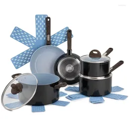 Cookware Sets Thyme & Table Non-Stick 12 Piece Set Robin Egg Blue