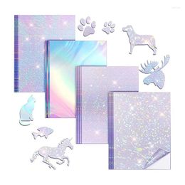 Gift Wrap 2pcs Transparent Holographic Overlay Lamination Sheets Adhesive Stickers Paper Clear Pos Protective Film Decoration A4