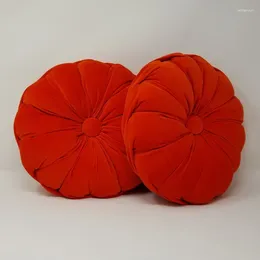 Pillow Red Round Pumpkin Italy Velvet With Filling Waist Car Sofa Bedding Room Home Dec Wholesale FG1031