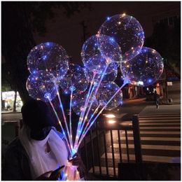 Party Decoration New Led Lights Balloons Night Lighting Bobo Ball Mticolor Balloon Decorative Bright Lighter With Stick Drop Delivery Ot0H6