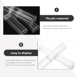 Gift Wrap 10 Pcs Plastic Storage Box Ballpoint Pens Empty Container Stationery Containers Organizer Bins Acrylic