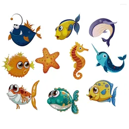 Bath Mats 10 Pcs Ocean Stickers Non-slip Bathtub Cartoon Shower Anti-slip Decal Waterproof Floor Tape Kids Room Anti-skid Child