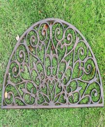 Cast Iron Doormat Half Round Door Mat Antique Decorative Metal Mat Brown Vintage Home Garden Yard Patio Grassland Ornament Crafts 4695485