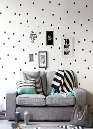 Black Polka Dots Wall Stickers Circles DIY Stickers for Kids Room Baby Nursery Room Decoration Peel-Stick Wall Decals 5408631