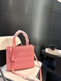 7A Fashion Luxury Design Women's Classic Tote Bag Pleated leather detachable shoulder strap Retro all-in-one crossbody bag