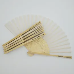 Party Favour Auviderin 100pcs Personalised Wedding Gift Fan With Names And Logo For Promotional