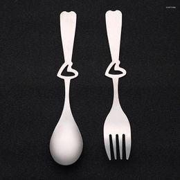 Tea Scoops 1/2PCS Heart-shaped Stainless Steel Coffee Stirring Spoon Dessert Ice Cream Scoop Teaspoon Kitchen Tableware Accessories