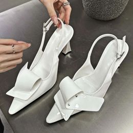 Designer High Heels Flowers Sexy Elegant Summer Ladies Pointed Toe Slim Heel Slingback Sandals Women Pumps