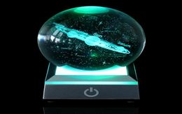 Novelty Items 60cm80cm K9 Crystal Solar System Planet Globe 3D Laser Engraved Sun Ball With Touch Switch LED Light Base Astronomy7379569