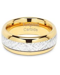 6mm 8mm Gold Polished Inlaid Malachite Steel Tungsten Carbide Ring Men Fashion Wedding Jewellery Gift5358282