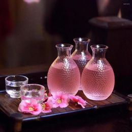 Wine Glasses Japanese Sake Pot Fine Hammered Glass Plain Handmade Restaurant Bar Dispenser Tequila Jug Heat-resistant