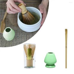 Teaware Sets Matcha Set Tool Accessory Professional Tea Whisk Kit Holder Spoon Black