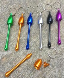 Keychain Metal Mushroom Smoking Pipe Cigarette Philtre Holder Key Ring Tobacco Hand Aluminium Pipes Tool Oil Rigs Accessories8285823