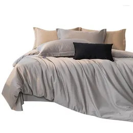 Bedding Sets Light Luxury Long Staple Cotton Minimalist Style Solid Colour Four Piece Set