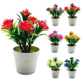 Decorative Flowers Artificial Plant Pot Eco-Friendly Non-Fading Plastic Decorating Kapok Fake Potted Flower Ornamental