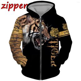 Men's Hoodies 2024 Fashion Spring And Autumn Animal Hoodie White Yellow Tiger Skin 3D Full-body Printed Sweatshirt Unisex Pullover Casua