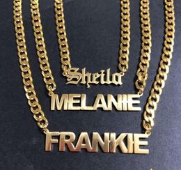 Whip Chain Necklace Old English Ladi stainls steel Necklace customised name necklace21537298029