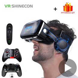 VR Shinecon 100 Helmet 3D Glasses Virtual Reality Casque For Smartphone Smart Phone Goggles Headset Viar Video Game Binoculars 240506