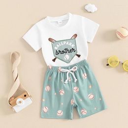 Clothing Sets Summer Baby Boy Cute Outfit Baseball Print Pocket T-shirt Top And Shorts 2Pcs Toddler Set