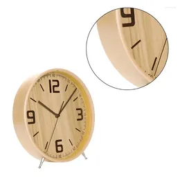 Table Clocks Clock 8Inch Wooden Decorative Desktops Operated Analogue Wall For Bedroom Office Decorations