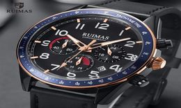 RUIMAS Mens Army Sports Watches Top Brand Luxury Leather Strap Wristwatch Man Luminous Chronograph Watch Relogios Masculino 5742169572848