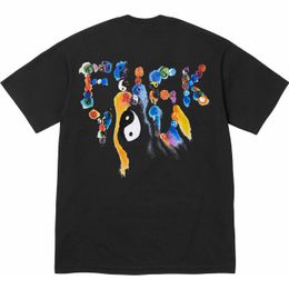 Casual Summer Fashion Tshirt Men's Yinyang Print T-shirt O-neck Loose Tee Tops Streetwear Skateboard HipHop Top EU Size