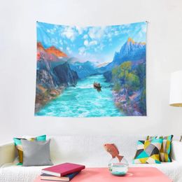 Tapestries Dramland River Forest Sky And Mountains Tapestry Home Decorations Aesthetic Decor Wall