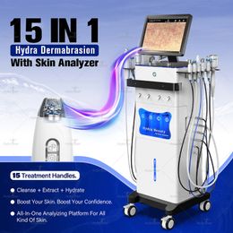 15 IN 1 Hydra Machine Skin Rejuvenation Microdermabrasion Hydro Dermabrasion Wrinkle Blackhead Removal Professional Beauty Equipment Salon