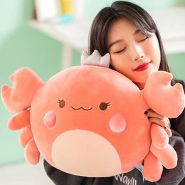 58cm pure cotton filling crab plush underwater animal cute small plush chair sofa decoration toy throw pillow 240424