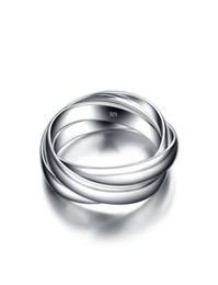 Sterling silver ring fashion 3 ring combinationContracted solid 925 silver ring Size 611 for womanPersonality silver jewelry2716774222896
