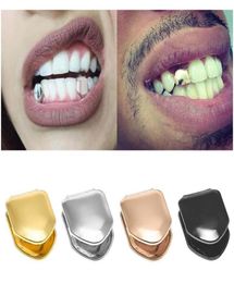 gold tooth cap permanent Grillz Dental Grills Hiphop Custom Plated Single Hip Hop Jewellery Braces Rap Singer Te wmtoqW whole20196550464