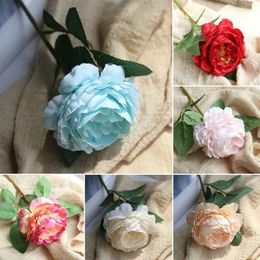 Decorative Flowers 1PC Romantic Rose Artificial Flower DIY Red White Silk Fake For Party Home Wedding Decoration Valentine's Day