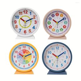 Table Clocks 4.5in Metal Small Alarm Clock For Children Creative Bedside Luminous Desk Colorful Analogue Desktop Silent Student