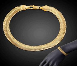 New 8mm Chain Bracelet Good Quality Gold Filled Soft Bone Link on Hand Fashion Party Christmas Gifts for Women Men 21cm13651339179772