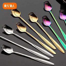 Spoons Small Teaspoon Creative Long Handle Eco-Friendly Kitchen Accessories Coffee Spoon Colorful 13/15/17cm Dessert Tea