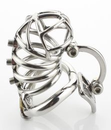 Device Unique Design Stainless Steel Cock Cage With Arc-Shaped Scrotum Massage Stimulate Ring Penis Belt Sex Toys7152454