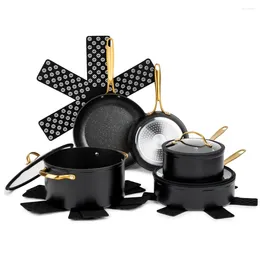 Cookware Sets Thyme & Table Non-Stick Pots And Pans 12-Piece Set Blue