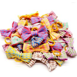 Dog Apparel 100pcs/set Stripe Hair Accessories Bulk Rubber Bands Pet Bows For Small Girls Grooming